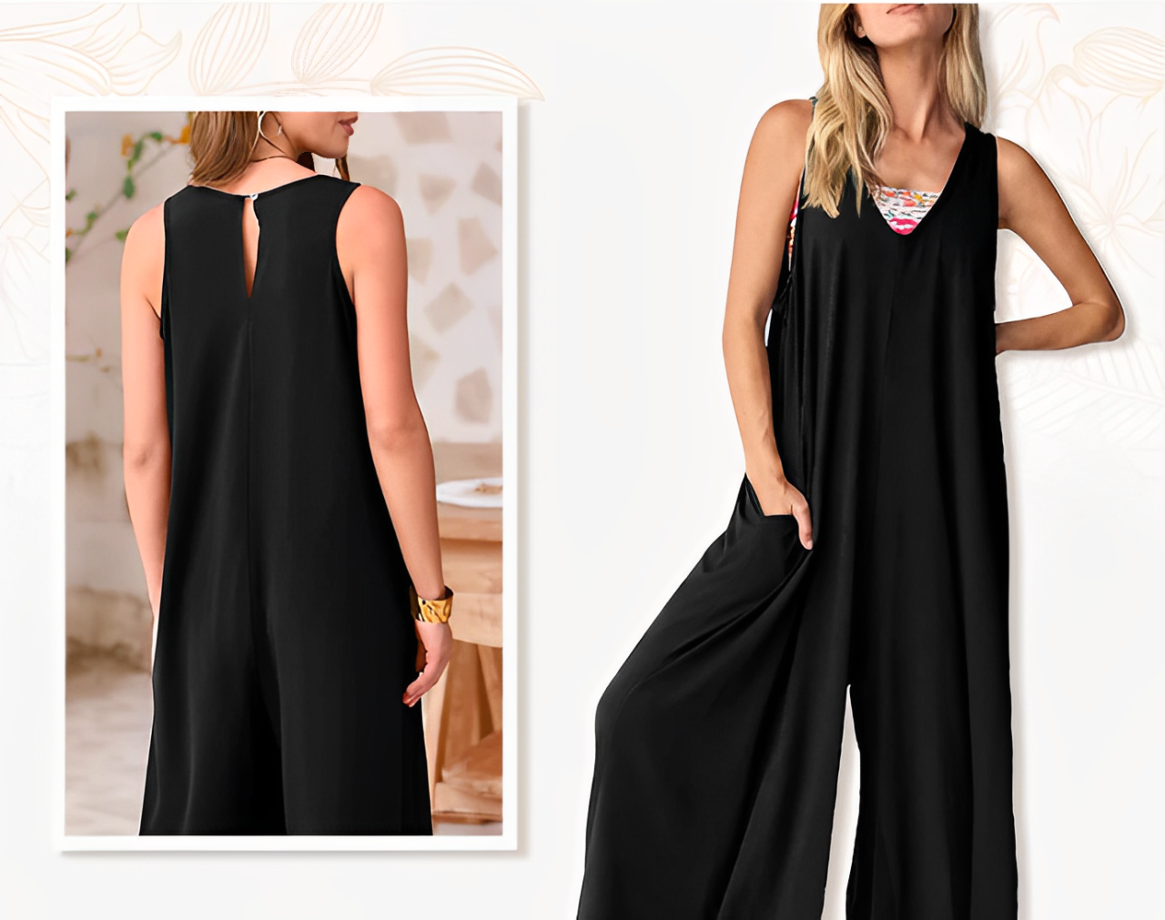 AURORA | Lange Jumpsuit met Brede Pijpen voor Vrijheid van Beweging en Zomerse Raffinage