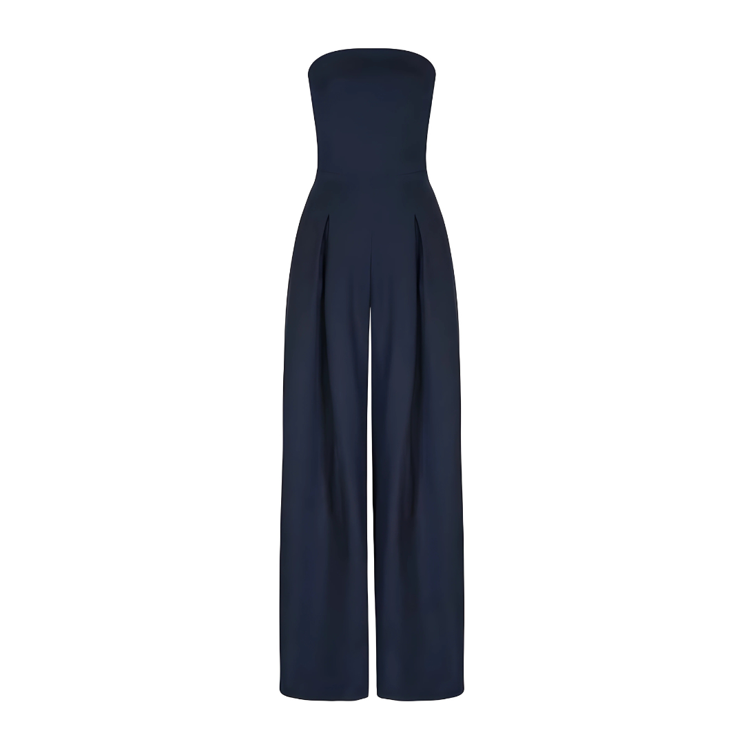 Alessia | Elegante Jumpsuit Zonder Schouderbandjes met Brede Pijpen