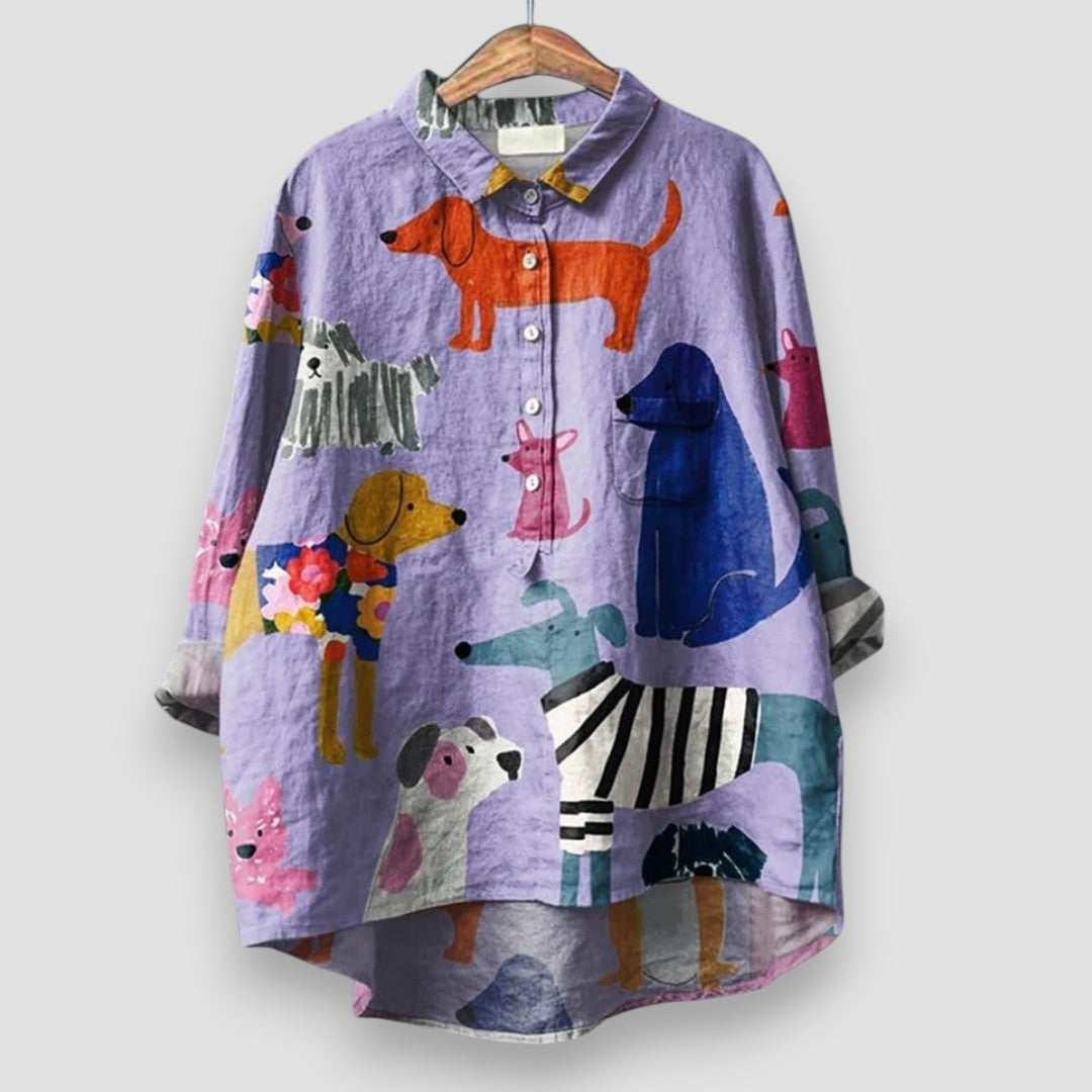 MATILDA | Elegante Damesblouse met Artistieke Print