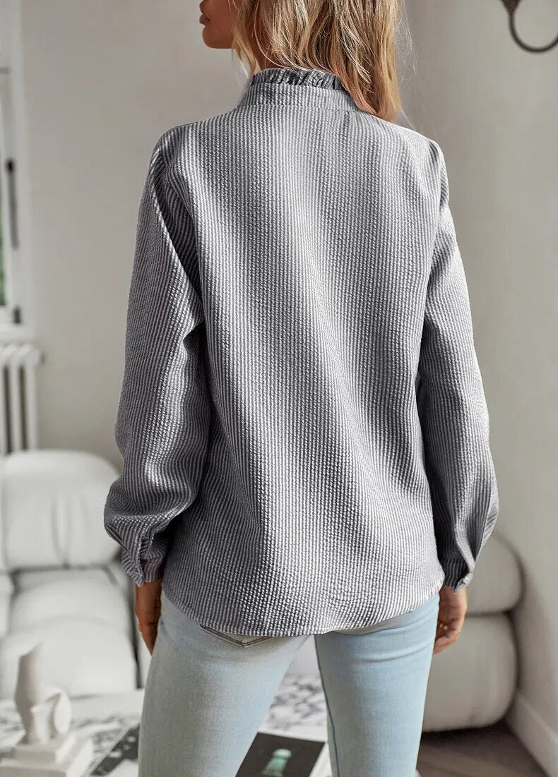 AURORA | Elegante Blouse met Lange Mouwen en Volants