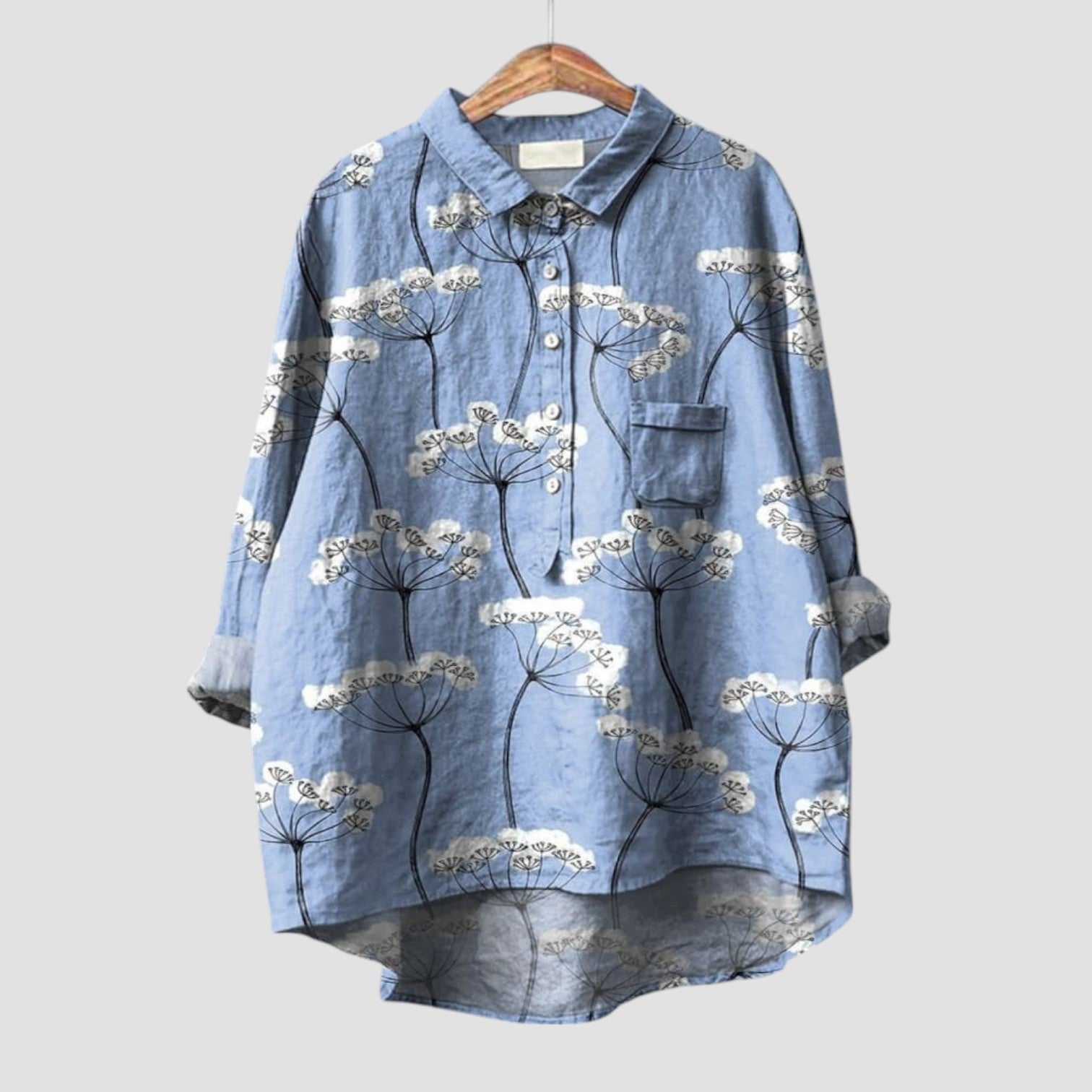 ISALINE ⏐ Bloemenblouse Blauw, Elegant en Delicaat