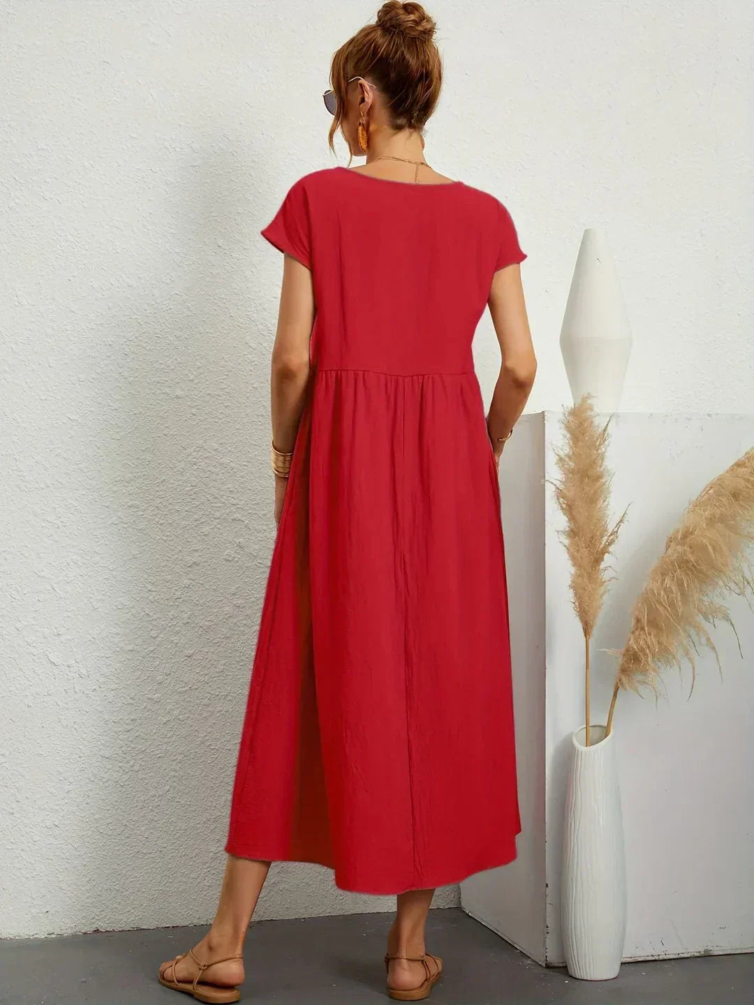 PALMIRA | Zomerjurk met Vloeiende Snit en Comfortabele Zakken voor Dagelijkse Elegant