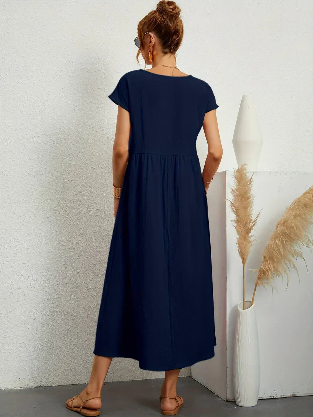 PALMIRA | Zomerjurk met Vloeiende Snit en Comfortabele Zakken voor Dagelijkse Elegant