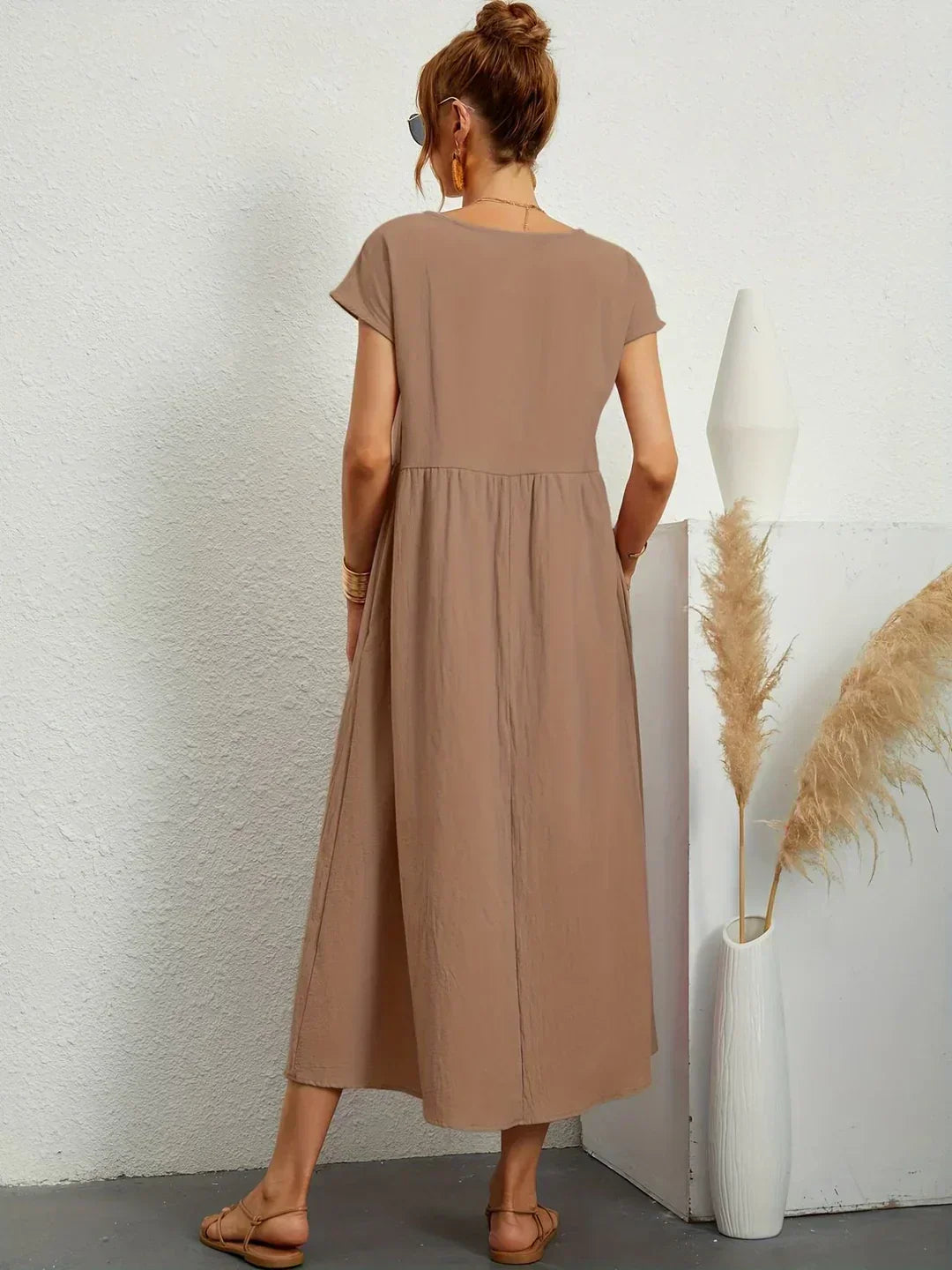 PALMIRA | Zomerjurk met Vloeiende Snit en Comfortabele Zakken voor Dagelijkse Elegant
