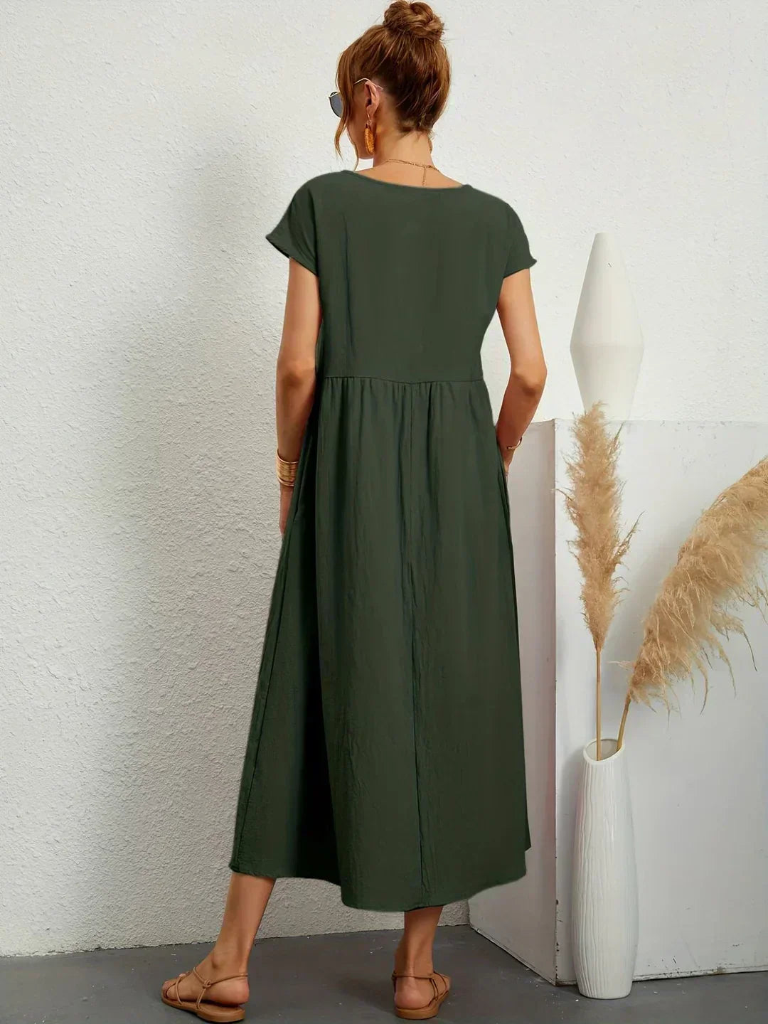 PALMIRA | Zomerjurk met Vloeiende Snit en Comfortabele Zakken voor Dagelijkse Elegant