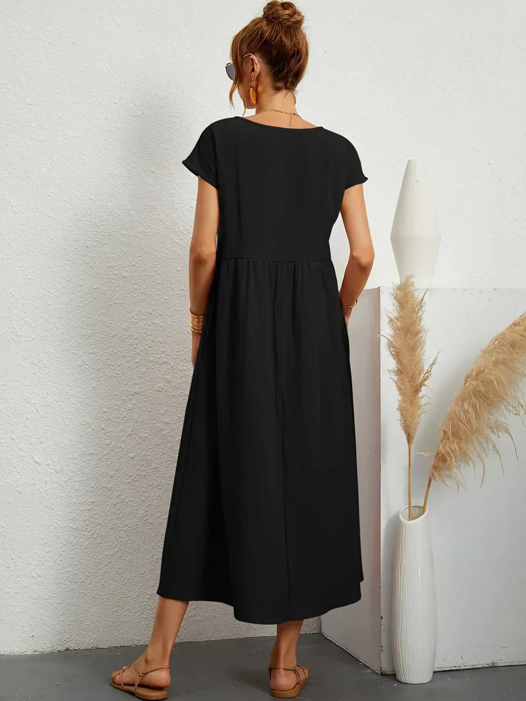PALMIRA | Zomerjurk met Vloeiende Snit en Comfortabele Zakken voor Dagelijkse Elegant