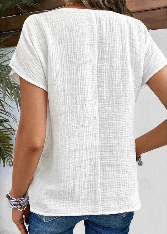 ZOÉ | Elegante Top met Knopen en Kraag
