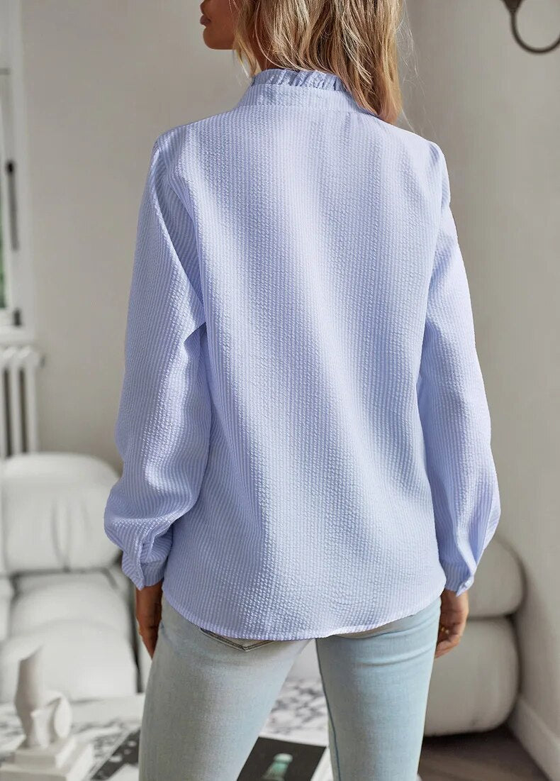 AURORA | Elegante Blouse met Lange Mouwen en Volants