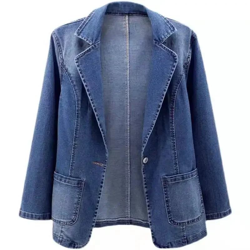 LIVIA | Denim Blazer met Tijdloze Elegantie en Casual Comfort