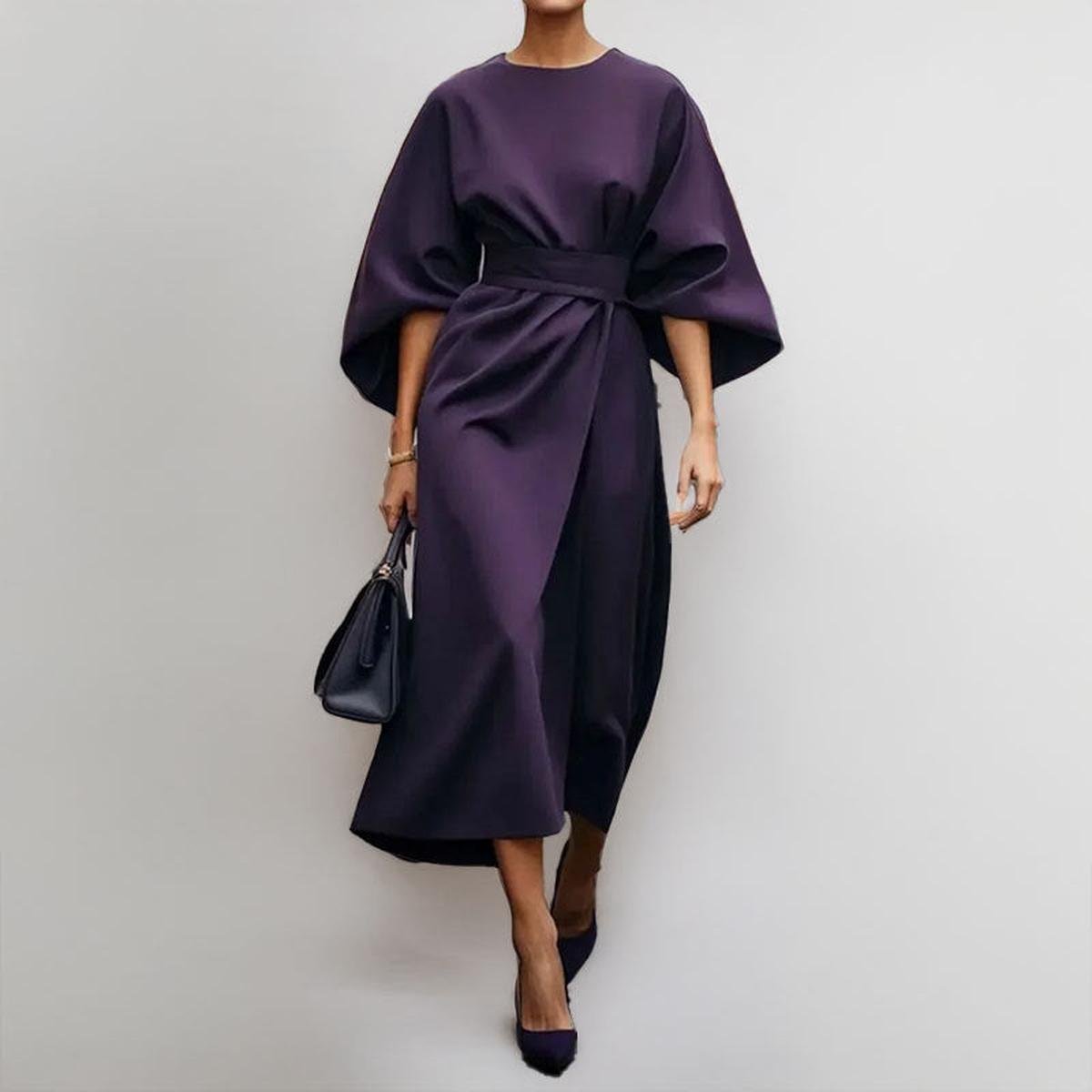 VIVIENNE | Elegante Kimono Maxi Jurk met Accenttaille
