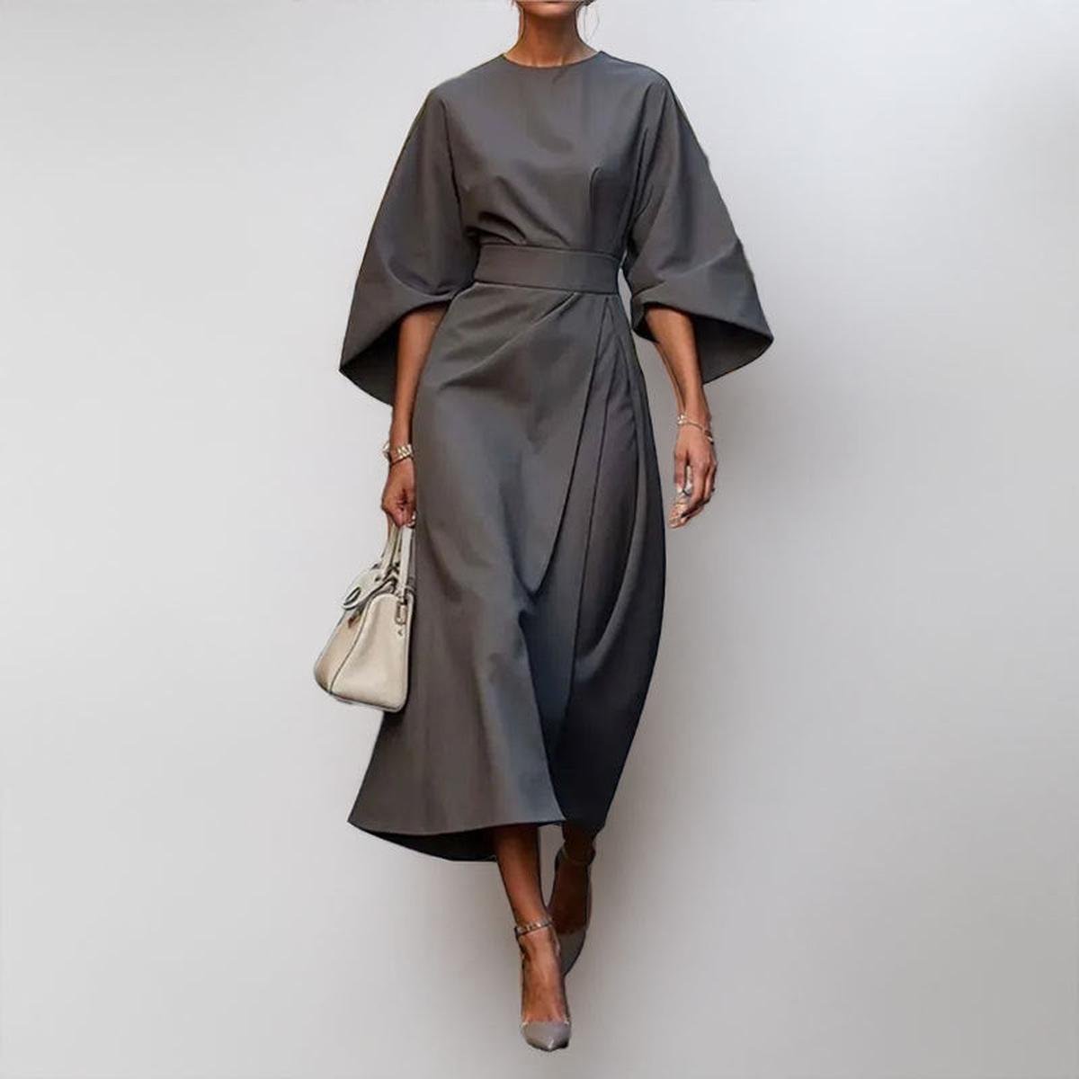 VIVIENNE | Elegante Kimono Maxi Jurk met Accenttaille