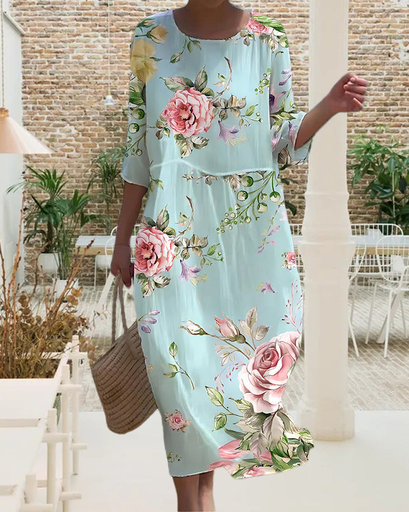 Annalisa | Elegante en Comfortabele Bloemenjurk voor Zonnige Dagen