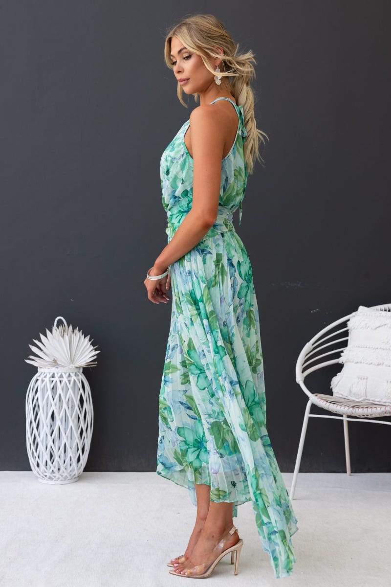 ELENA | Lange Bloemenjurk met Elegante Stijl en Verfijnde Look voor Elke Gelegenheid