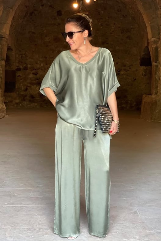 PATRIZIA | Elegante Satijnen Set met Vloeiende Pasvorm voor Chic Stijl en Dagelijks Comfort