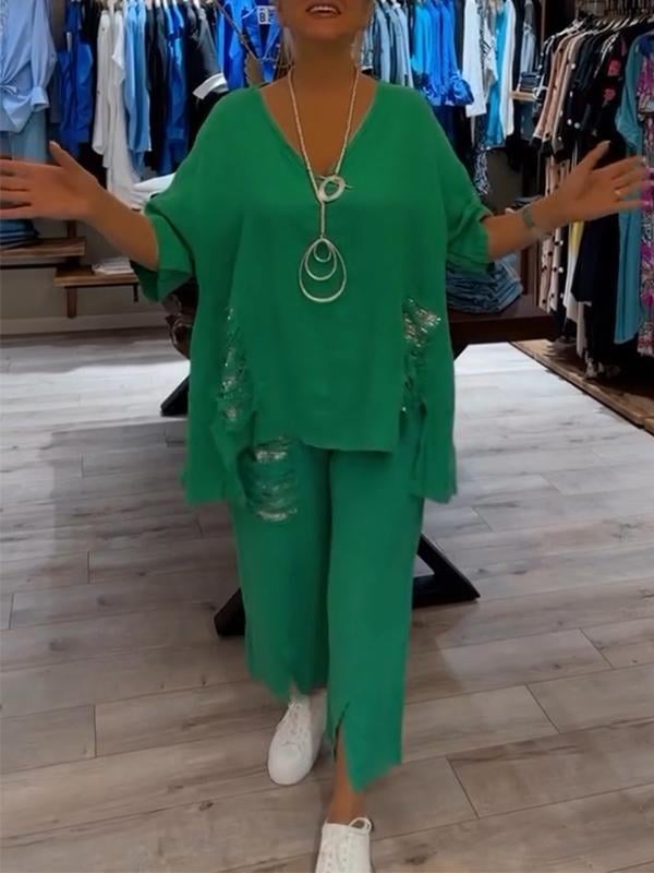 BIANCA | Twee-delig Zomeroutfit met Natuurlijke Elegantie en Vloeiende Comfort voor Zonnige Dagen