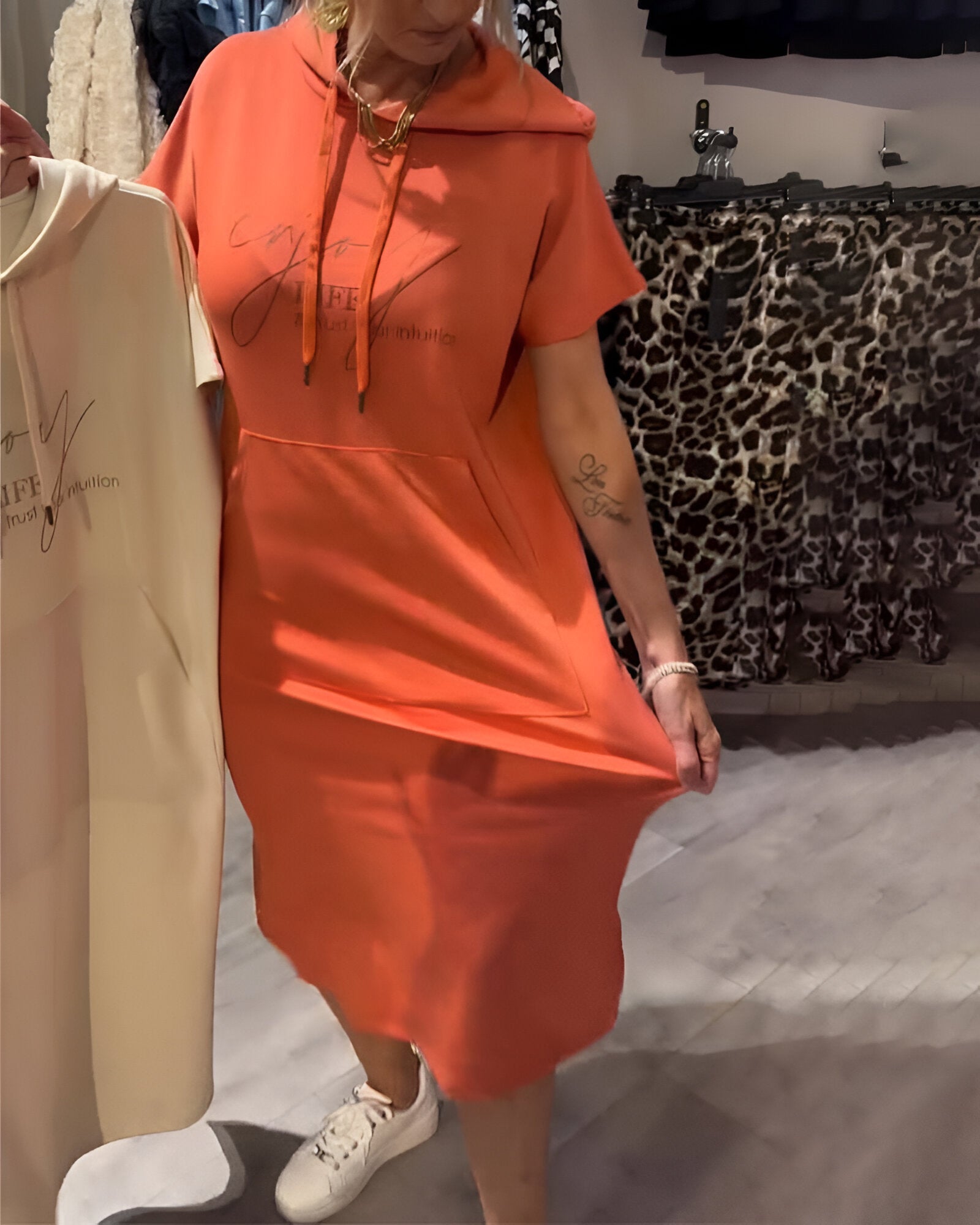 VIVIANA | Casual Jurk met Capuchon voor Dagelijks Comfort en Sportieve Elegantie