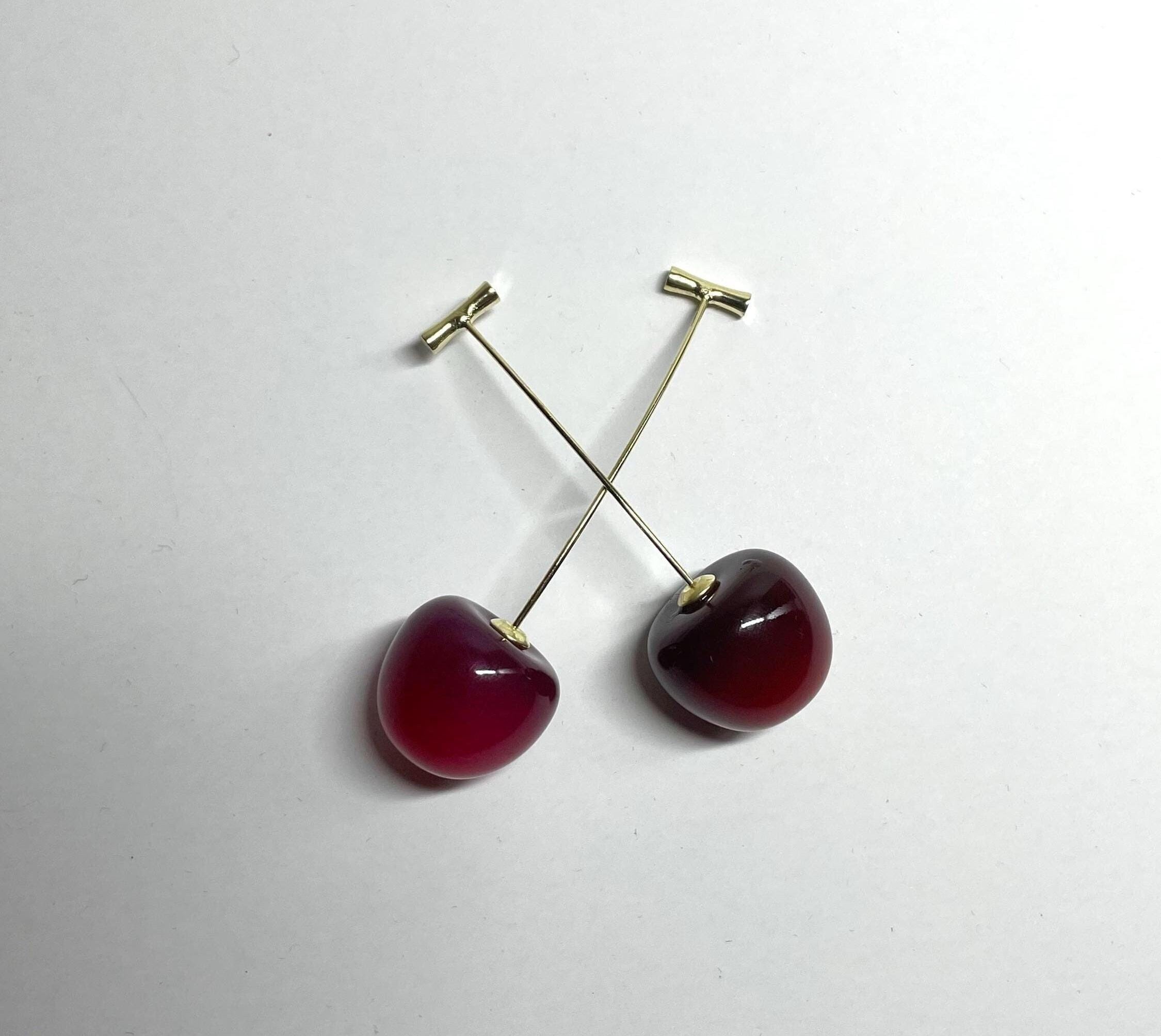 Bloedrode Kersenoorbellen, Y2K Sieraden, Y2K, Coquette, Lichtgewicht, Witte Olifant Cadeau, Galentine Feest, Schattige Oorbellen