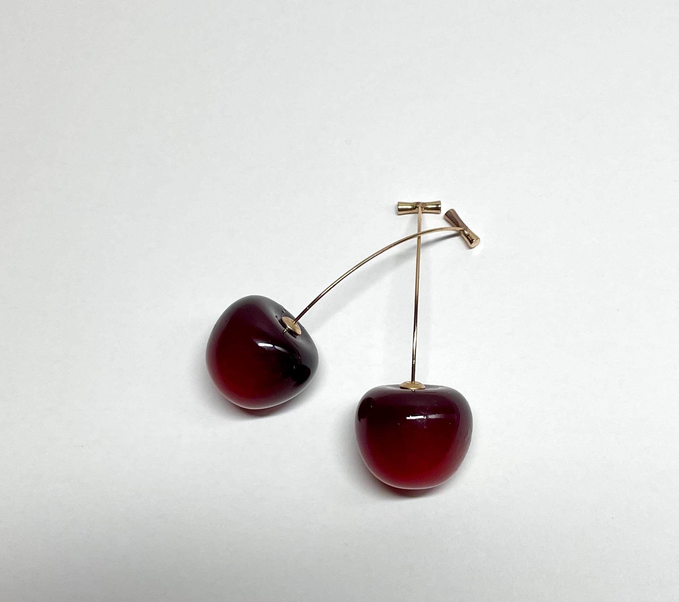 Bloedrode Kersenoorbellen, Y2K Sieraden, Y2K, Coquette, Lichtgewicht, Witte Olifant Cadeau, Galentine Feest, Schattige Oorbellen