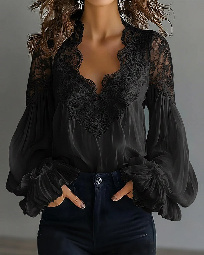 SVEA | Elegante Kant-Blouse met Ademend Comfort