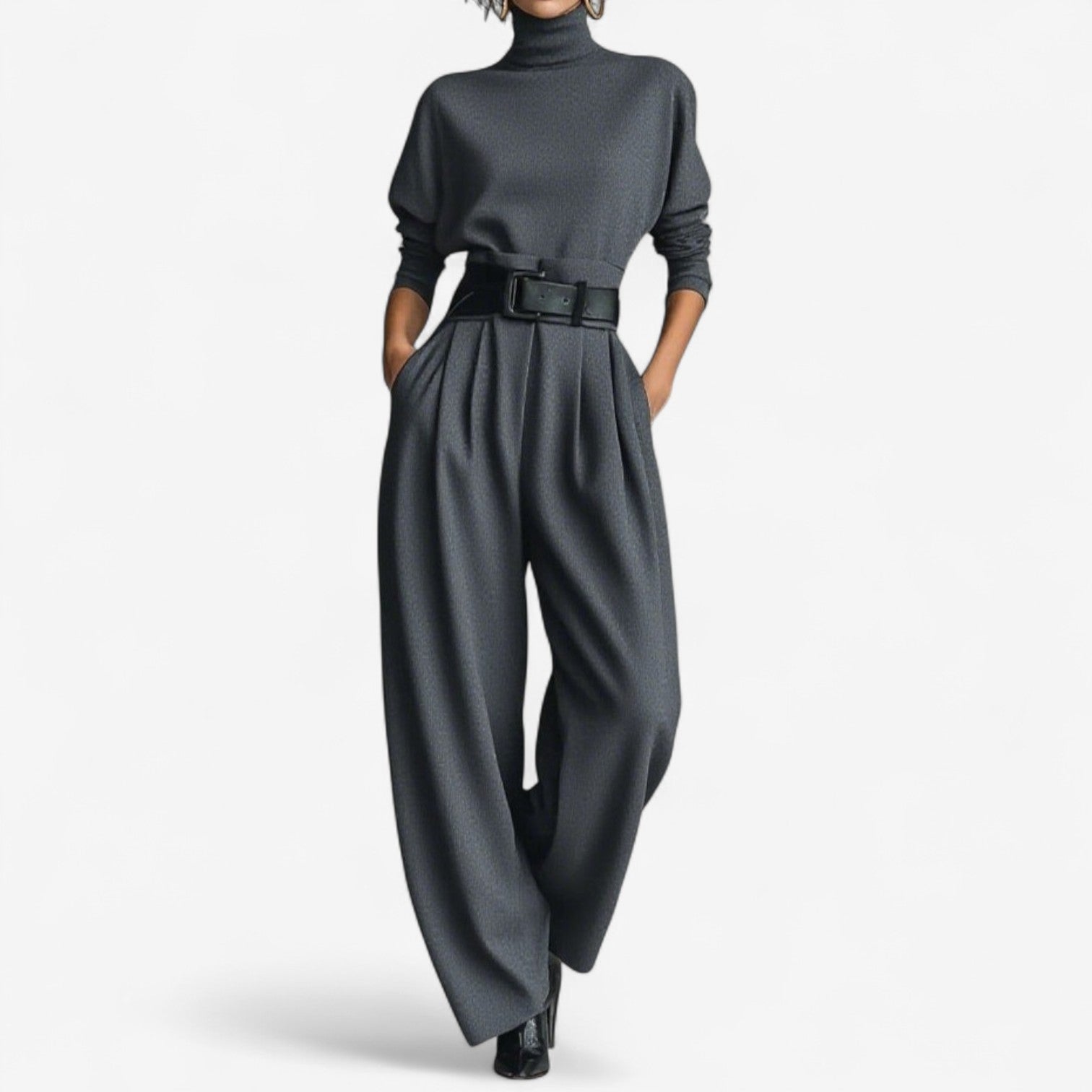 NOOR™ | Verfijnde Jumpsuit met Hoge Hals en Elegante Flow voor Elke Gelegenheid