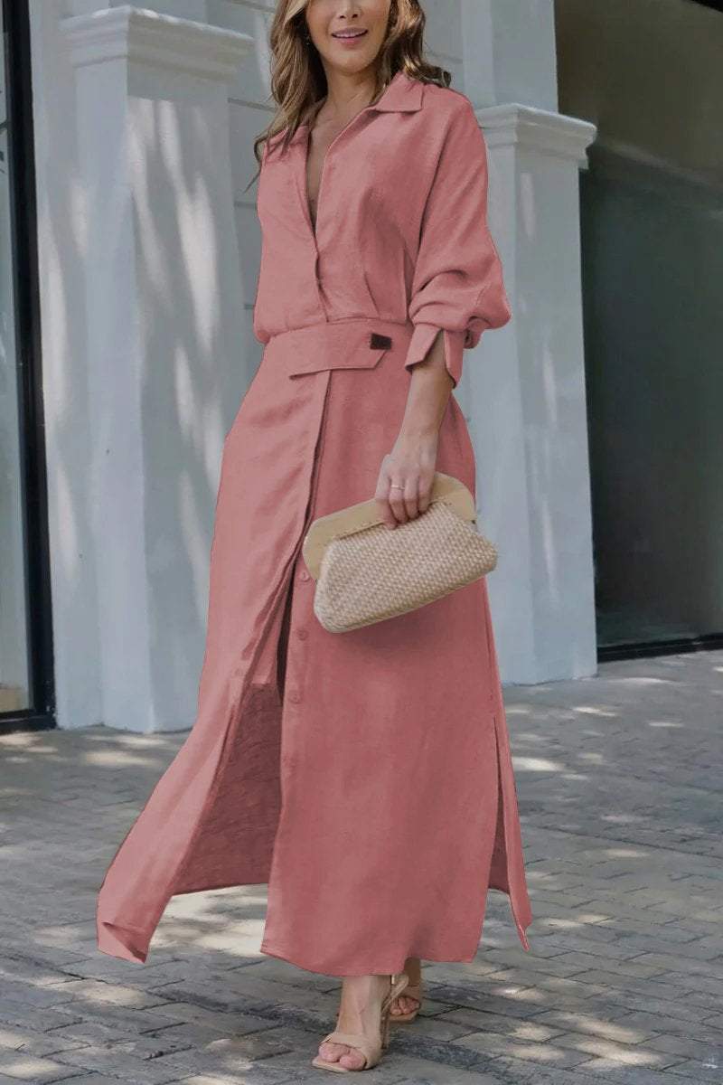 ELISABETTA | Maxidress Elegante met V-hals en Vloeiende Snit voor de Chic Zomer