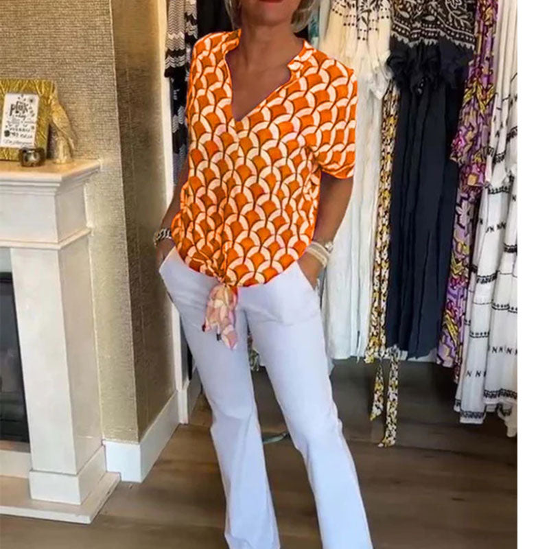 VALENTINA | Lente Blouse met Chic Print en Casual Snit voor Stijlvolle Dagen