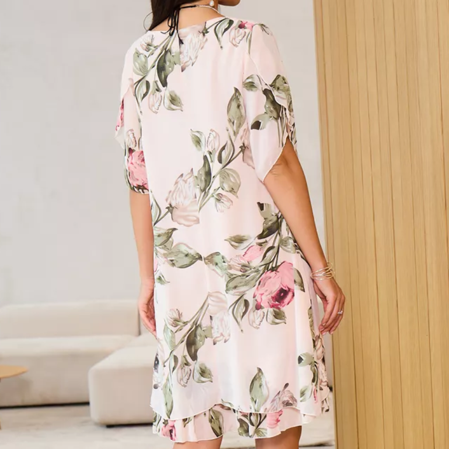 EVELINA | Lichte Bloemenjurk voor Zomercomfort en Veelzijdige Elegantie