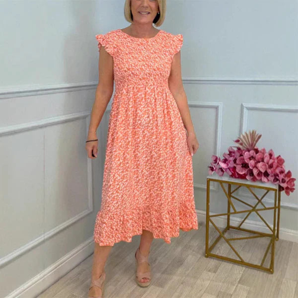 MILENA | Midi Zomerjurk met Bloemenprint en Comfortabele Elegantie voor Elke Dag