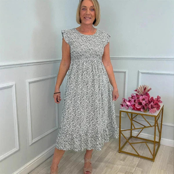 MILENA | Midi Zomerjurk met Bloemenprint en Comfortabele Elegantie voor Elke Dag