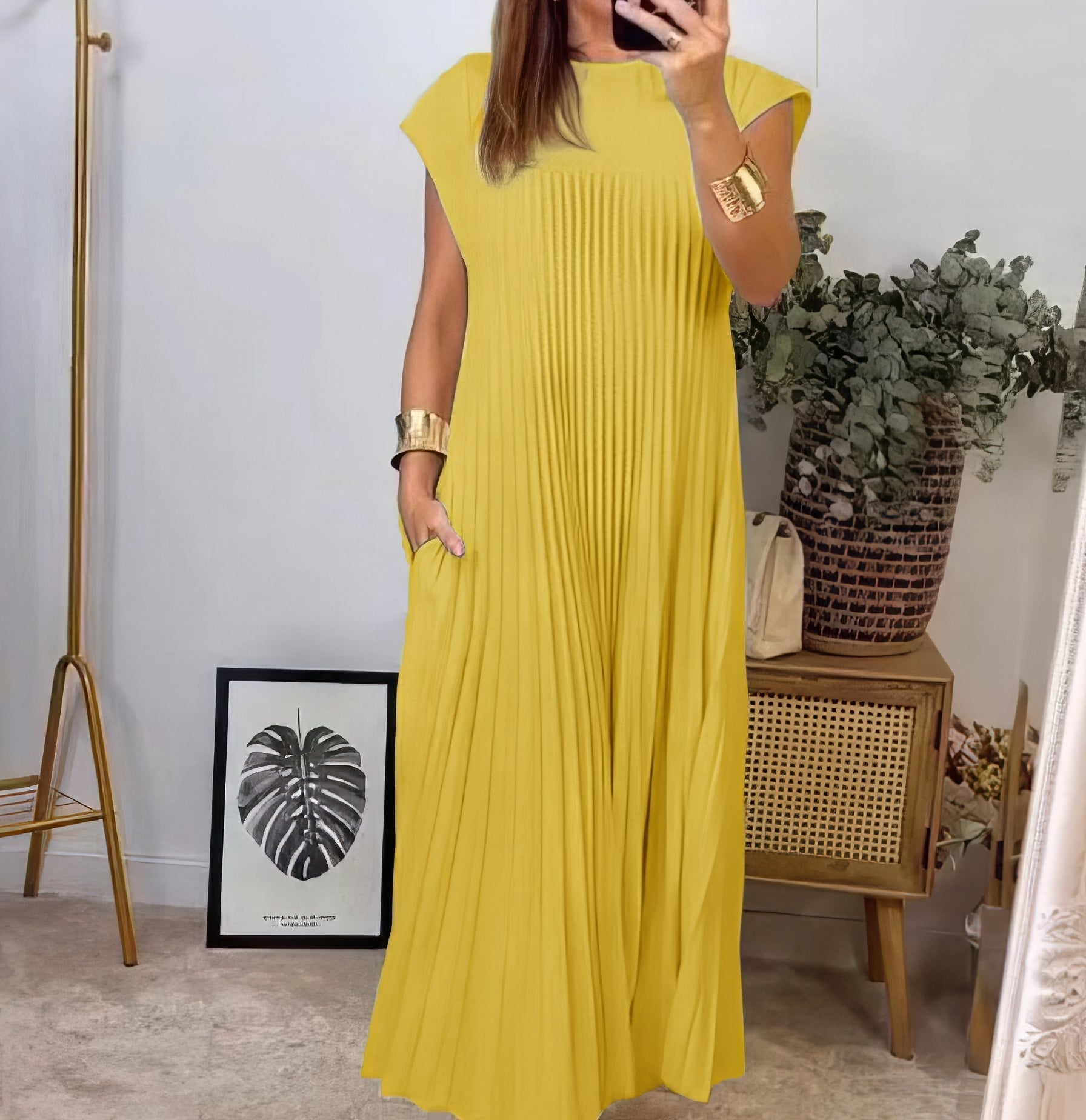 ELEONORA | Plissé Jurk Zonder Mouwen, Elegant en Tijdloos