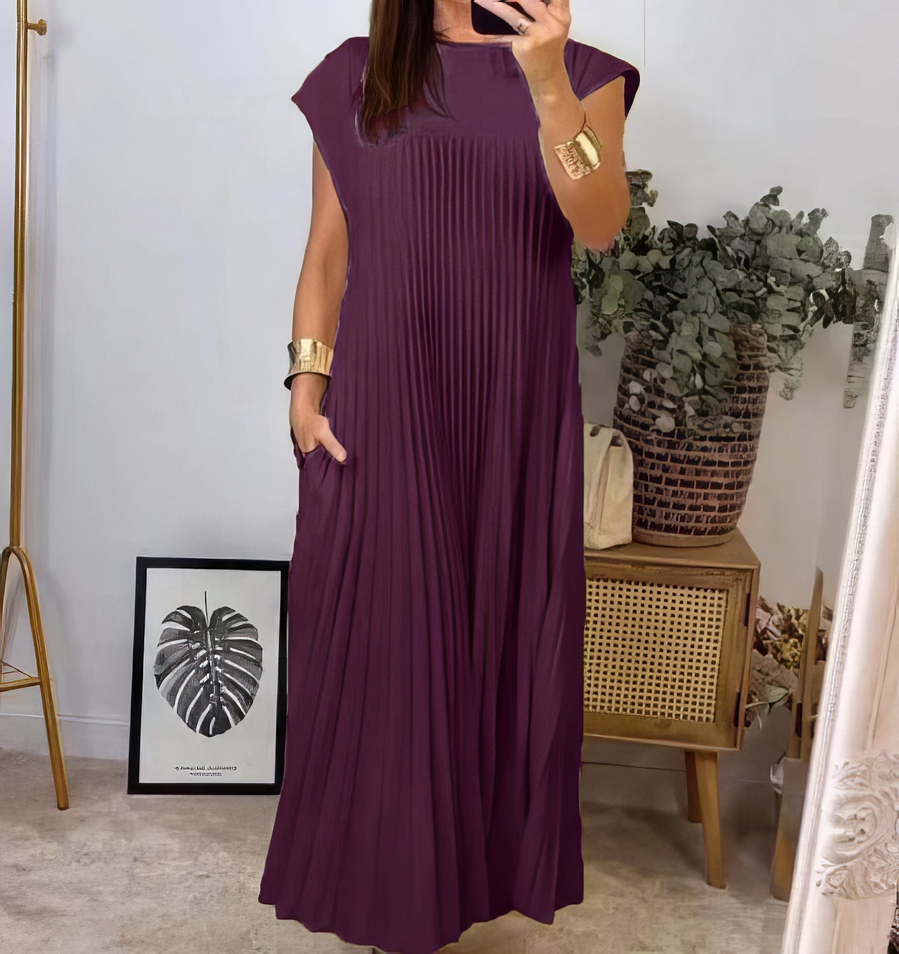 ELEONORA | Plissé Jurk Zonder Mouwen, Elegant en Tijdloos